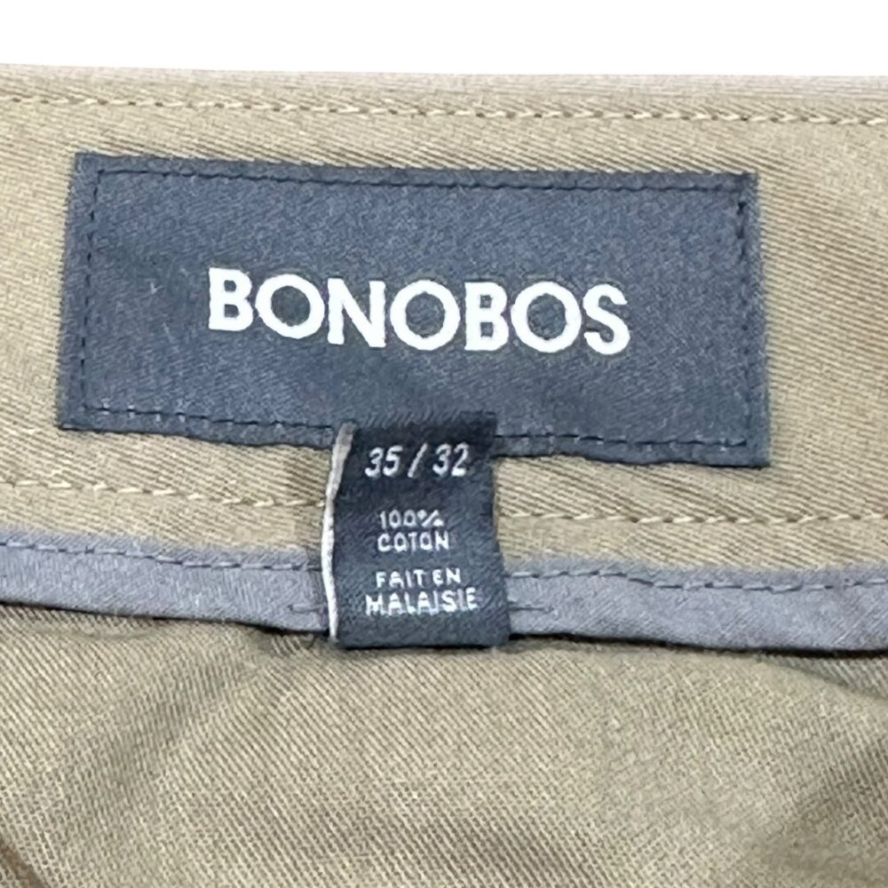 Bonobos Wednesday Khaki Dress Pants Slim Fit Straight Leg Size 35/32 Work Office - Picture 5 of 9